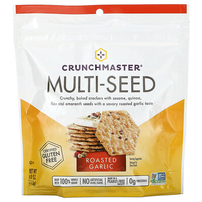 Crunchmaster Multi-Seed Cracker, обжаренный чеснок, 113 г (4 унции)  - Купить