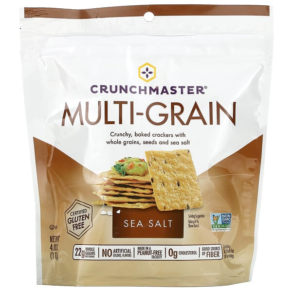 Multi-Grain Crackers, Sea Salt, 4 oz (113 g)