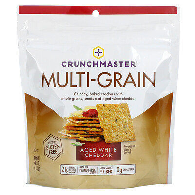 Купить Crunchmaster Multi-Grain Crackers, Aged White Cheddar, 4 oz (113 g)