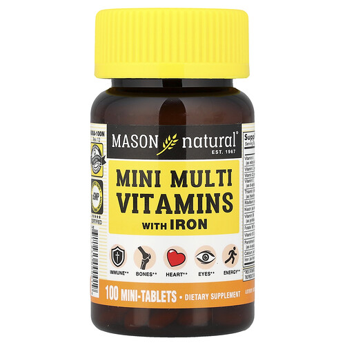 Mason Natural, Täglich mehrere Vitamine mit Eisen, 100 Tabletten