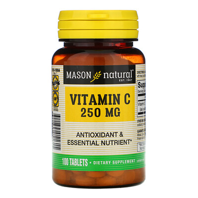 Mason Natural Витамин C, 250 мг, 100 таблеток