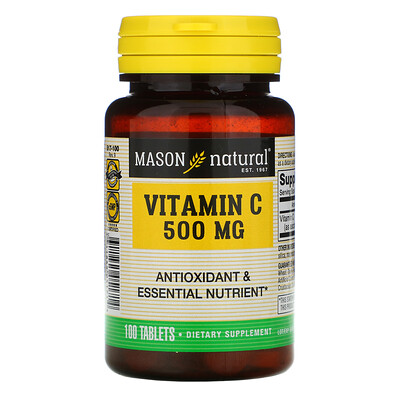 Mason Natural Витамин C, 500 мг, 100 таблеток