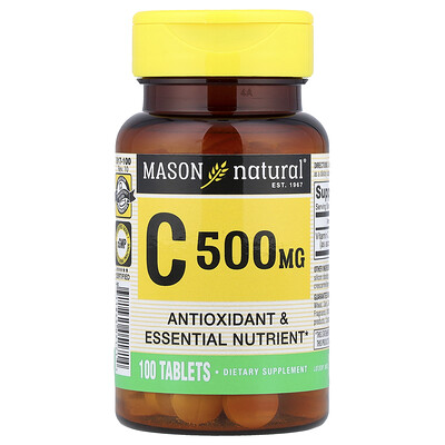 Product Image for Mason Natural, Vitamin C, 500 mg, 100 Tablets