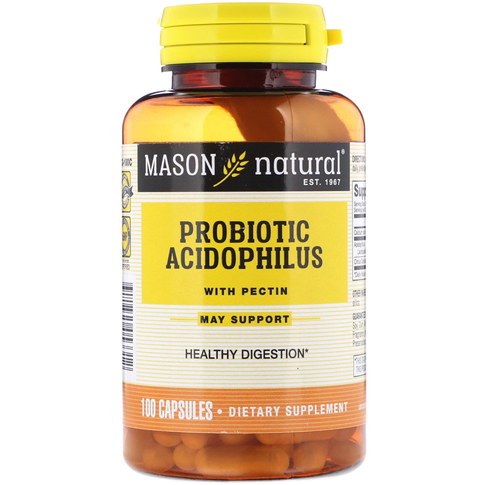 Mason Natural, Probiotic Acidophilus With Pectin, 100 ...