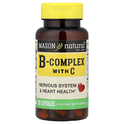 Mason Natural, Complejo B con vitamina C, 100 cápsulas