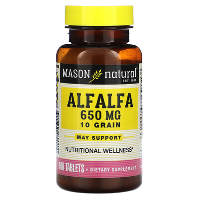 

Mason Natural Alfalfa 10 Grain 650 mg 100 Tablets
