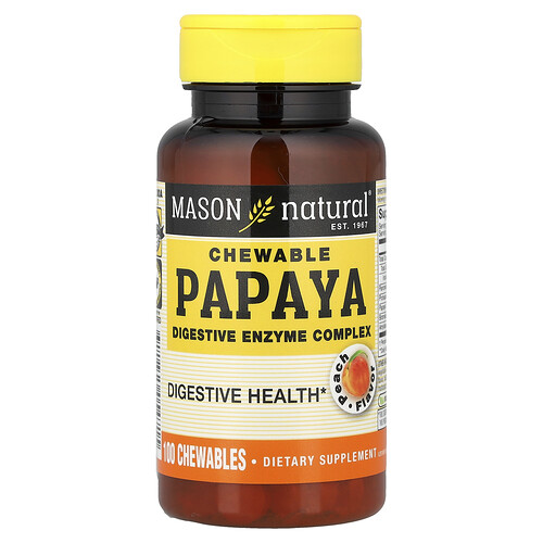 Mason Natural, Chewable Papaya, Digestive Enzyme Complex, Peach , 100 Chewables