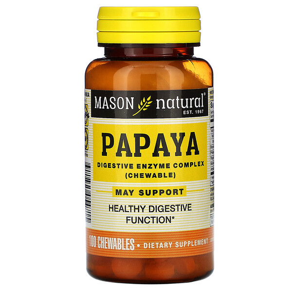 Mason Natural, Papaya, Digestive Enzyme Complex, 100 Chewables iHerb
