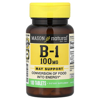 Mason Natural, Vitamine B1, 100 comprimés