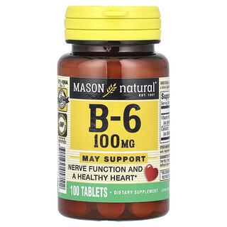 Mason Natural, Vitamina B6, 100 comprimidos