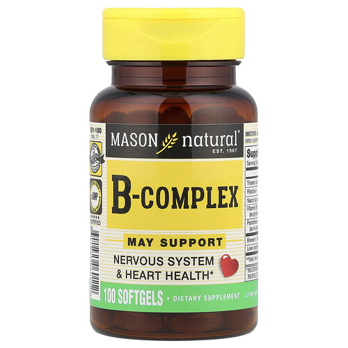 メイソンナチュラルズ Mason Natural, Bコンプレックス、ソフトジェル100粒
