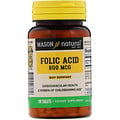 Mason Natural, Folic Acid, 800 Mcg, 100 Tablets - IHerb