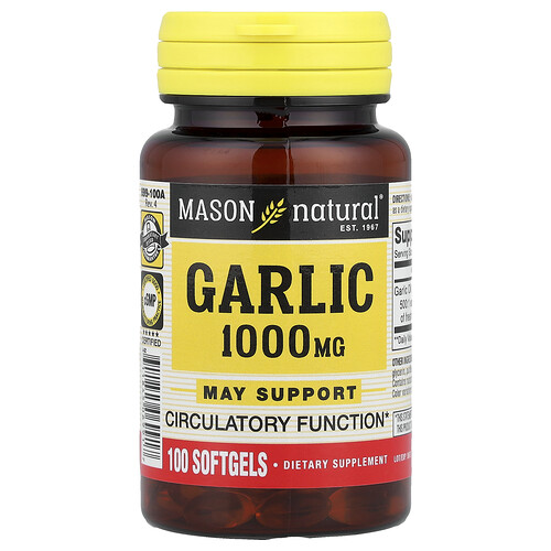Mason Natural Garlic, 1,000 mg, 100 Softgels