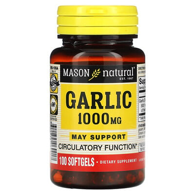 

Mason Natural, Garlic Oil, 1,000 mg, 100 Softgels