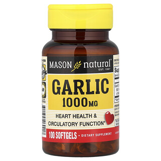 Mason Natural, Hvitløk , 1,000 mg, 100 Myke geleer