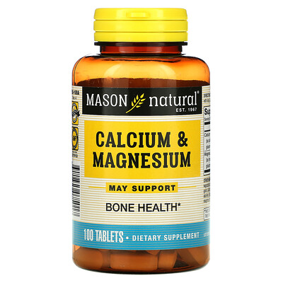 

Mason Natural, Calcium & Magnesium, 100 Tablets