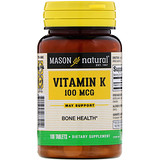 Mason Natural, Витамин К, 100 мкг, 100 таблеток отзывы