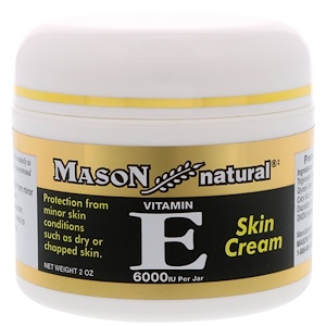 Mason Naturals, Vitamin E, Skin Cream, 6000 IU, 2 oz