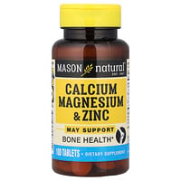 Mason Natural, Calcio, magnesio y zinc, 100 tabletas