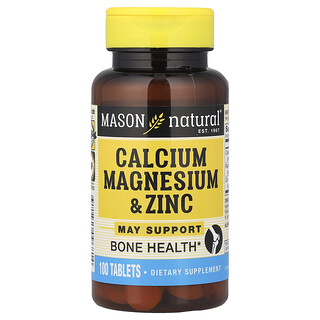 Mason Natural, カルシウム・マグネシウム・亜鉛、タブレット100粒
