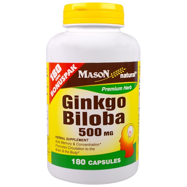 Ginkgo Biloba 120mg - 100 Capsules Non-GMO Brain Function And Memory Support