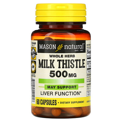

Mason Natural Whole Herb Milk Thistle 500 mg 60 Capsules