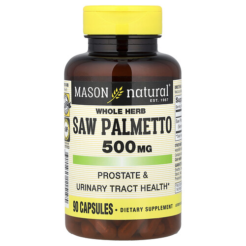 Mason Natural, Whole Herb Saw Palmetto, 500 mg, 90 Capsules