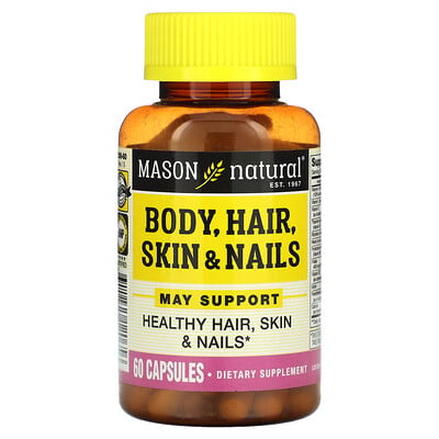 

Mason Natural Тело, волосы, кожа и ногти, 60 капсул