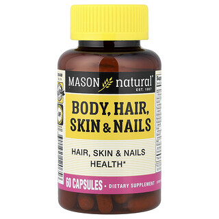 Mason Natural, Body, Hair, Skin & Nails, 60 Capsules
