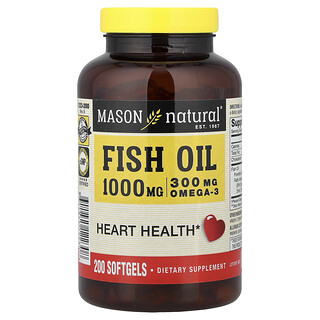 Mason Natural, Aceite de pescado, 1000 mg, 200 cápsulas blandas