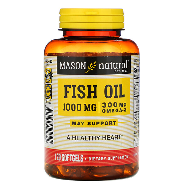 Mason Natural, Fish Oil, 1,000 mg, 120 Softgels iHerb