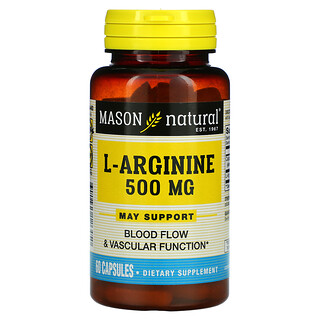 Mason Natural, L-アルギニン、500mg、60粒