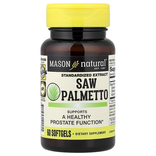 Mason Natural, Saw Palmetto, standardisiertes Extrakt, 60 Weichkapseln (160 mg pro Weichkapsel)