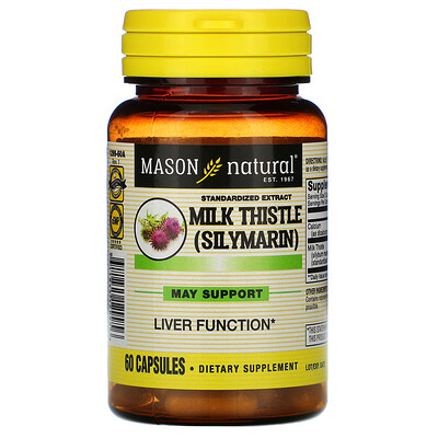 Mason Natural расторопша (силимарин) стандартизированный экстракт 60 капсул