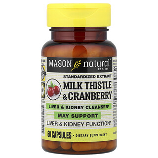 Mason Natural, Mariadistel & Cranberry, Gestandaardiseerd Extract, 60 Capsules