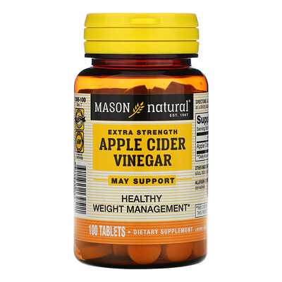 Mason Natural Яблочный уксус особой крепости, 100 таблеток