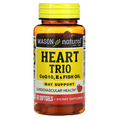 

Mason Natural Heart Trio CoQ10 E & Fish Oil 60 Softgels