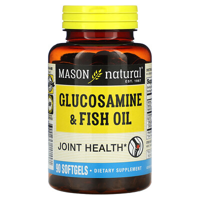 

Mason Natural Глюкозамин и рыбий жир, 90 мягких таблеток