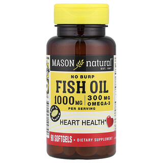 Mason Natural, Aceite de pescado sin eructos, 90 cápsulas blandas (500 mg por cápsula blanda)