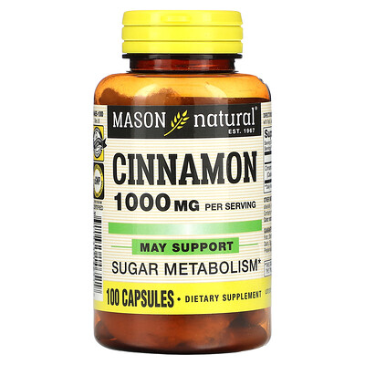 

Mason Natural Cinnamon, 500 mg, 100 Capsules