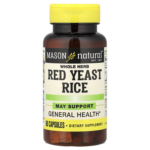 Mason Natural, Whole Herb Red Yeast Rice, 60 Capsules (600 mg per Capsule)
