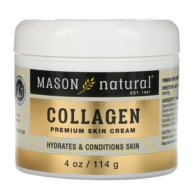 Mason Natural Collagen Premium Skin Cream, Pear Scented, 4 oz (114 g)