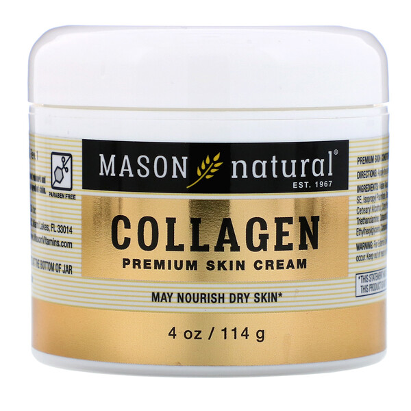 Mason Natural, Collagen Premium Skin Cream, Pear Scented, 4 oz (114 g)
