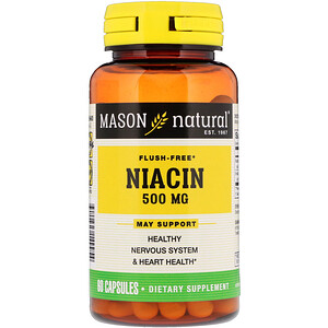 Отзывы о Масон Натуралс, Niacin, Flush Free, 500 mg, 60 Capsules