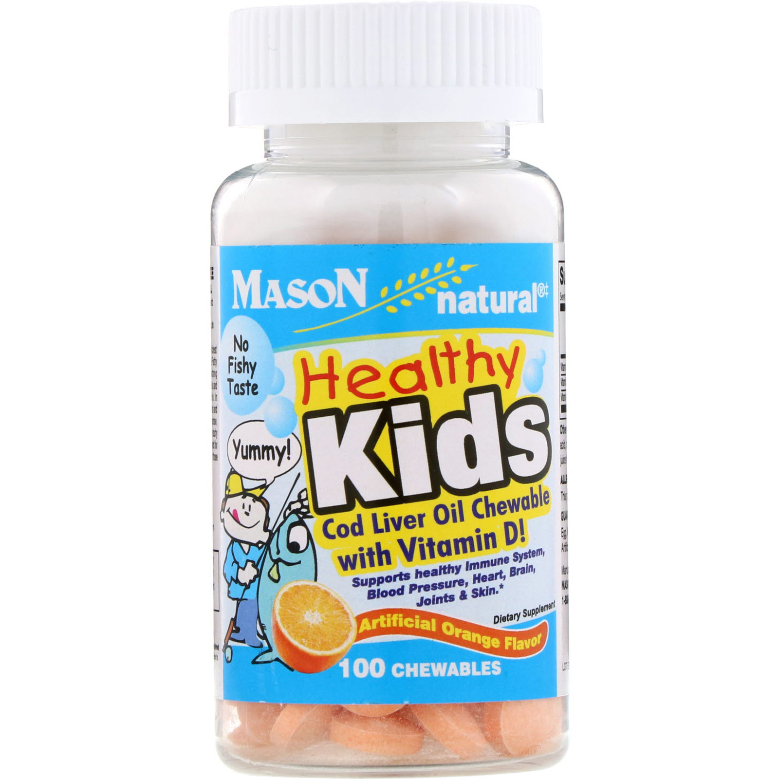 Mason Natural Healthy Kids Cod Liver Oil Chewable With