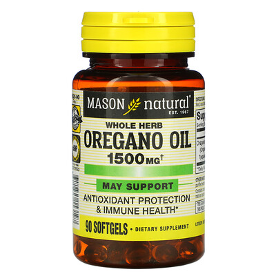 Mason Natural Whole Herb Oregano Oil, 1,500 mg, 90 Softgels
