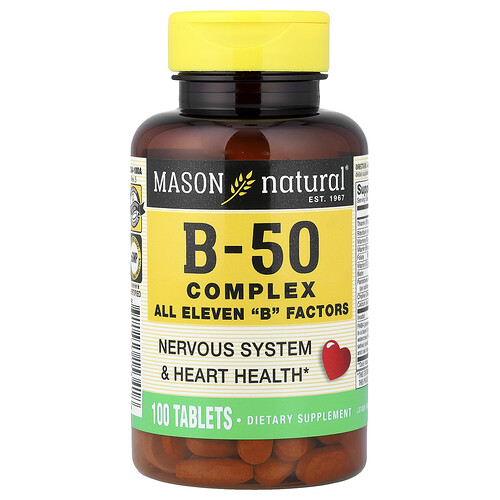 Mason Natural Vitamin B-50 Complex, 100 Tablets