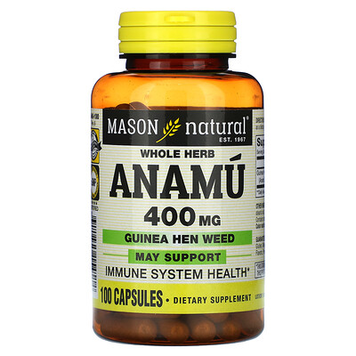 

Mason Natural Whole Herb Anamu 400 mg 100 Capsules