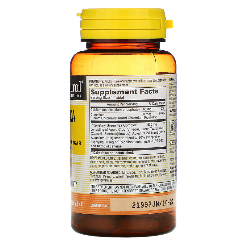 Mason Natural, Green Tea Slim with Apple Cider Vinegar & Bitter Orange, 60 Tablets iHerb