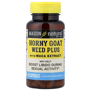 Mason Natural, Horny Goat Weed Plus con extracto de maca, 60 cápsulas